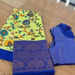 Floral Embroidered Sari with Blouse